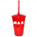KIT 2X COQUETELEIRA COPO ACRÍLICO COM CANUDO 500ML MAX TITANIUM