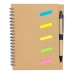 CADERNETA DE ANOTAÇÕES ESPIRAL COM BLOCO TIPO POST IT E CANETA