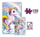 QUEBRA CABEÇA UNICORNIO 150 PEÇAS PAIS E FILHOS RAINBOW